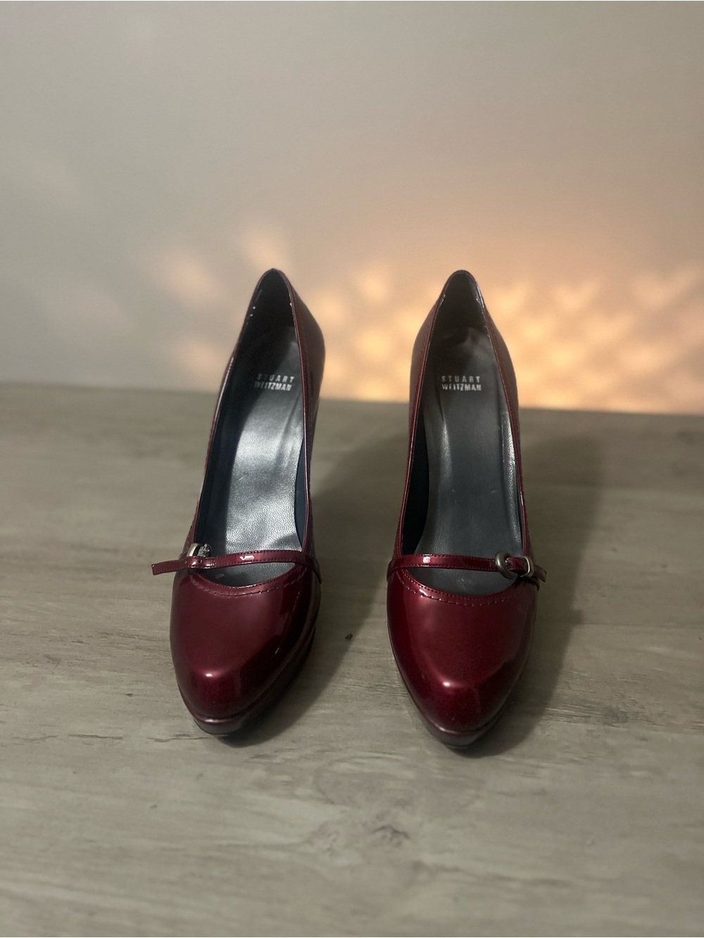 Stuart Weitzman Candy Apple Red Patent Leather Stilettos